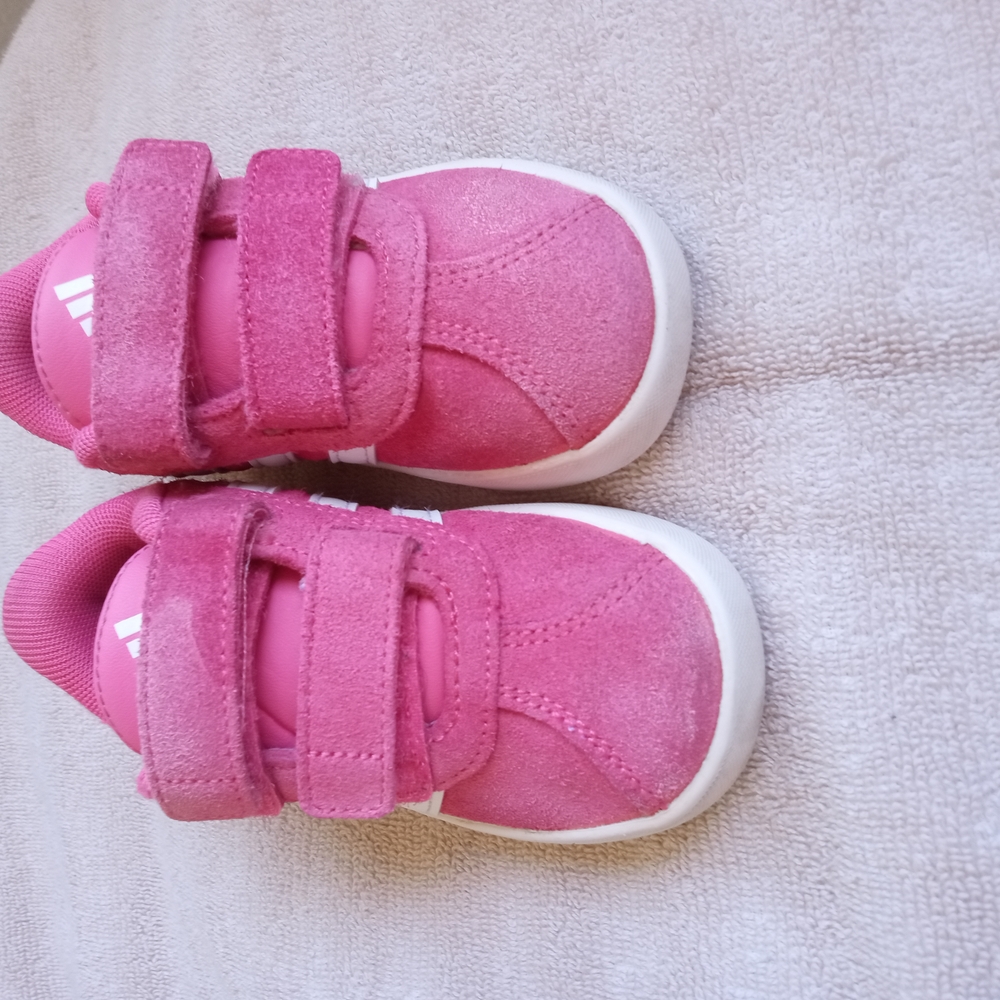 Kids adidas Pink Velcro Sneakers Size 7